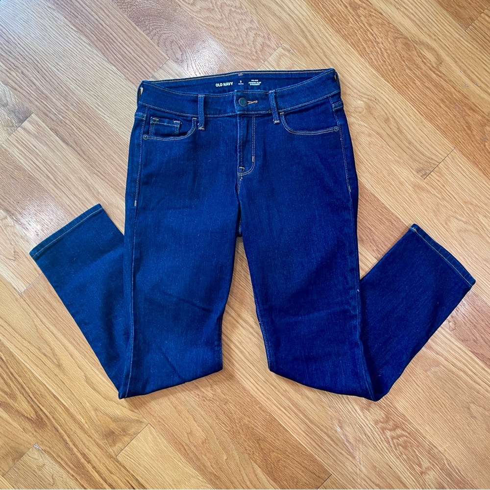 Old Navy | Women's Dark Indigo midrise slim straight jeans, size 2 petite